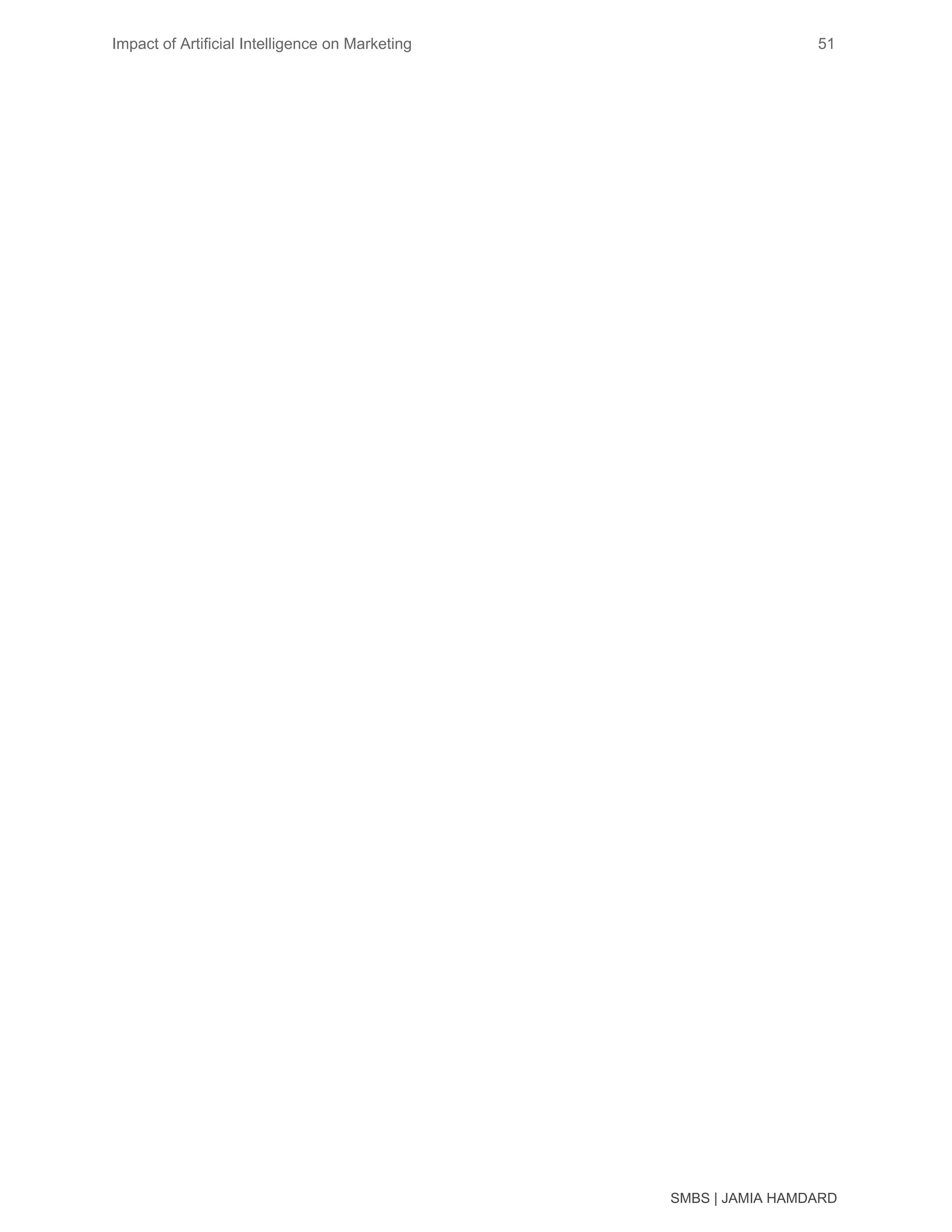 Impact of Artificial Intelligence on Marketing 51
SMBS | JAMIA HAMDARD
 