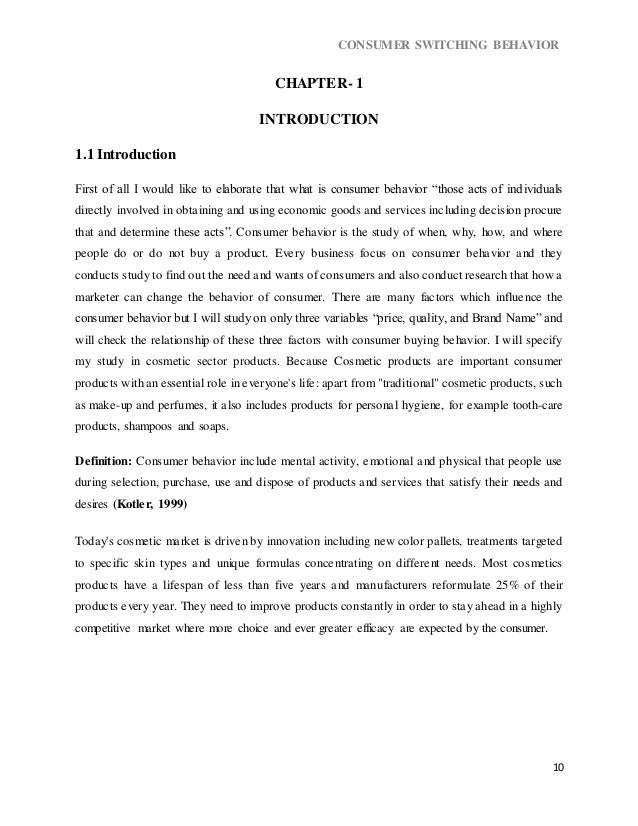 Dissertation report on consumer behaviour