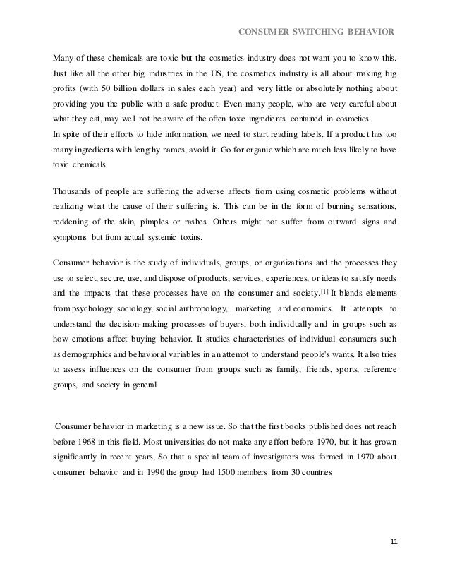 Dissertation customer switching behaviour
