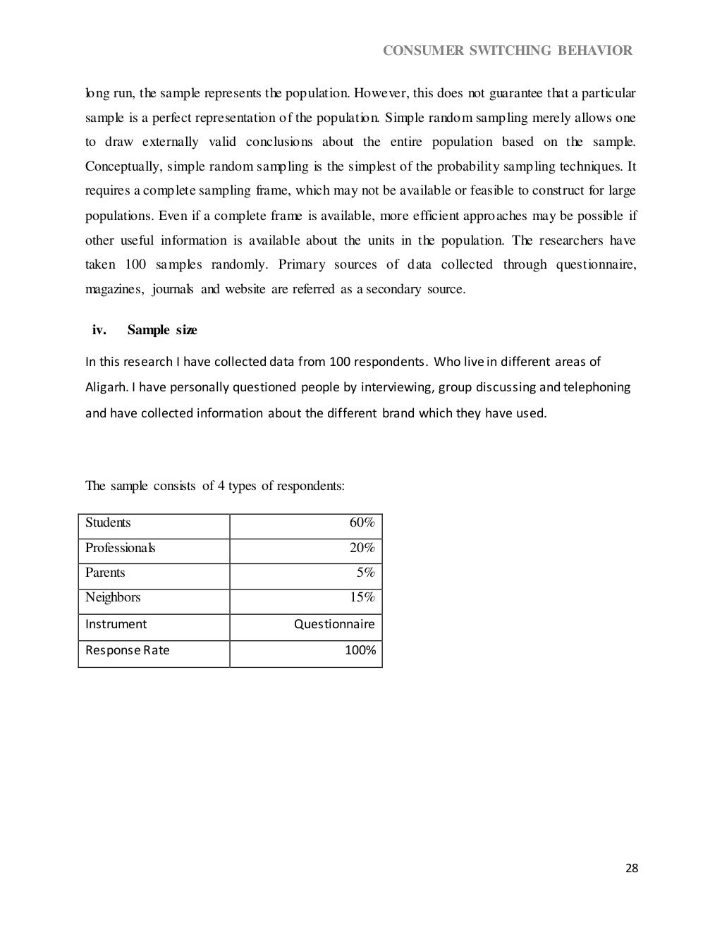 dissertation report on consumer behaviour