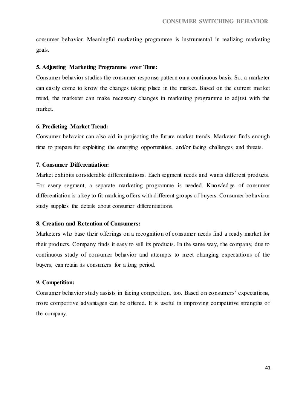 dissertation report on consumer behaviour