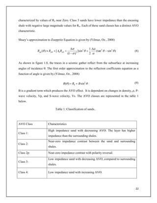 Avo Attributes AVO attribute analysis for the identification of gas bearing sands | PDF