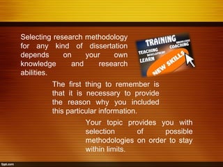 Method Slide Dissertation Example Dissertation research methods | PPT