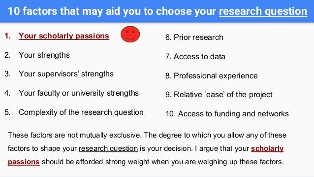 Masters dissertation research question