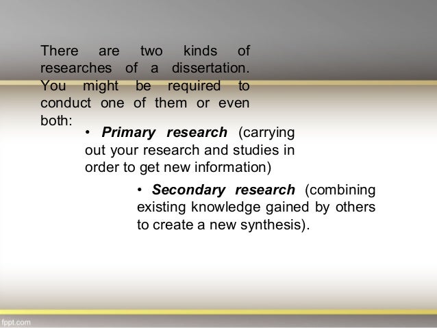 Conduct secondary research dissertation