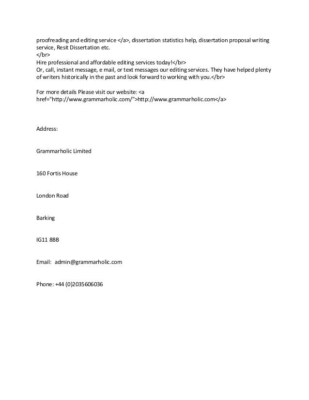 Dissertation statistical service proofreading