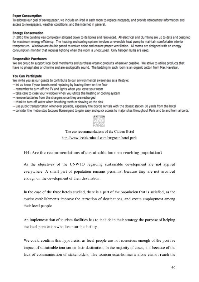 Phd thesis on sustainable tourism