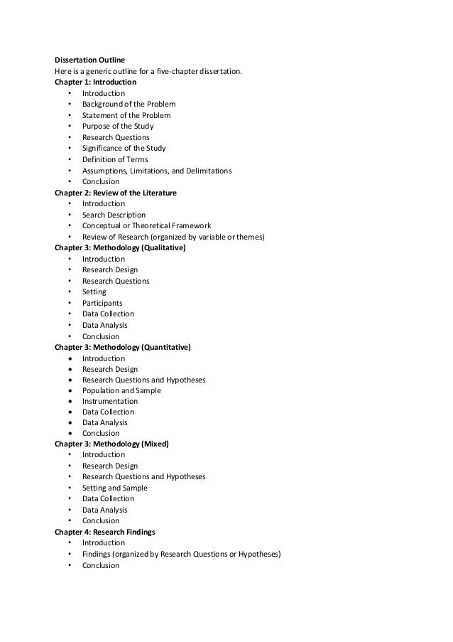 dissertation outline qualitative