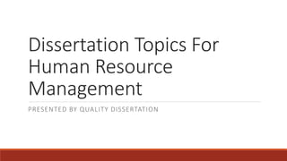 thesis topics for human resource management students