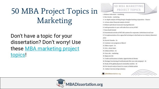 marketing dissertation topics for mba