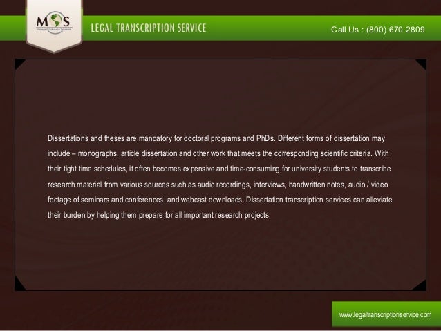 Dissertation transcription services