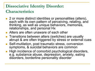 Dissociative disorders | PPT