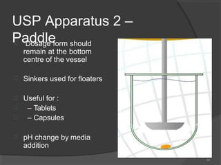 Paddle Dose DISSOLUTION PARAMETERS AND ITS APPARATUS | PPTX