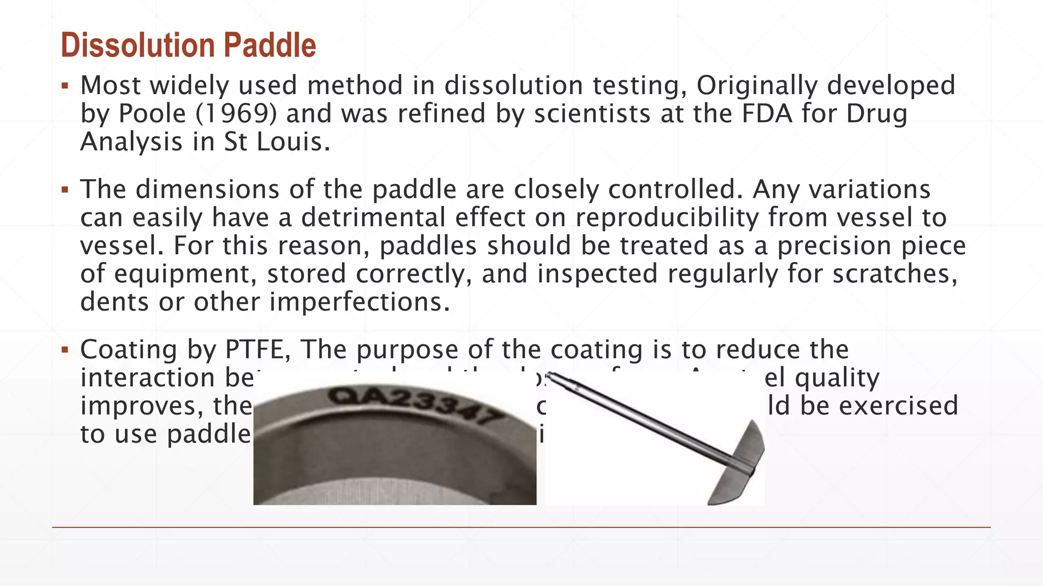 Paddle Dissolution Method Dissolution apparatus | PPTX