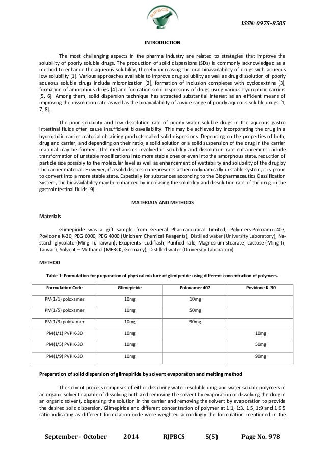 solid dispersions as strategy to improve oral bioavailability of poorly water soluble drugs