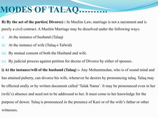 Dissolution of Muslim marriage | PPTX