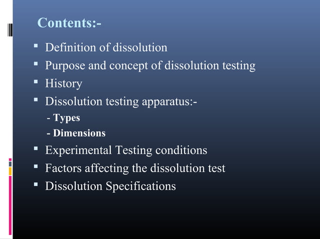 Dissolution Testing in Pharmaceuticals | PPT | Pharmaceutical Industry ...