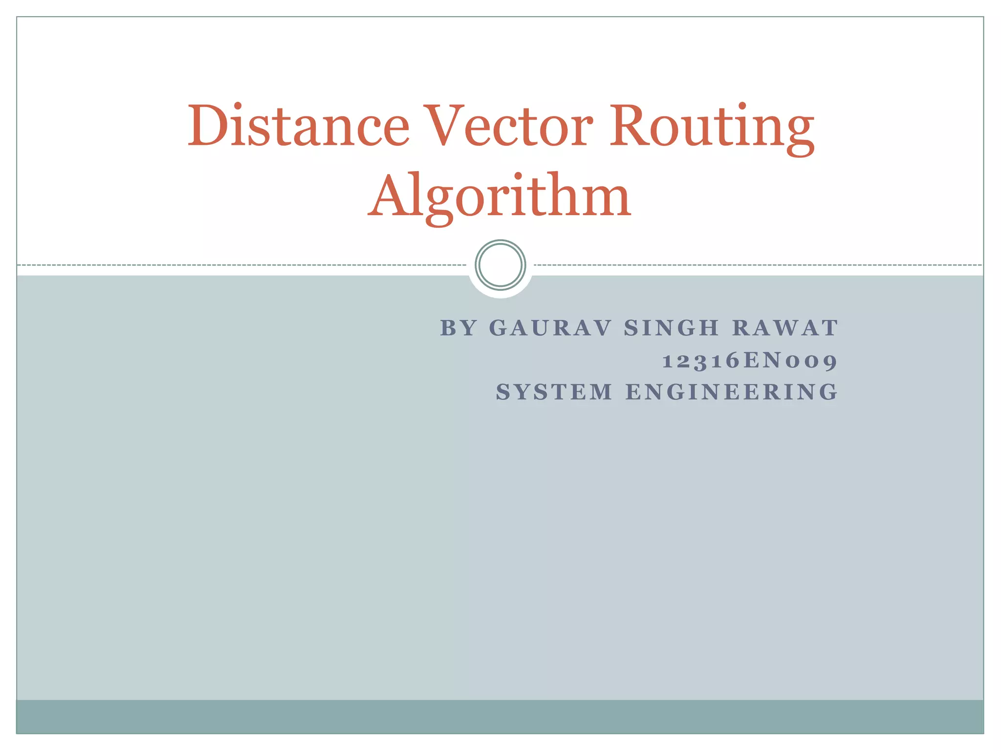 Distance vector routing algorithm | PPT