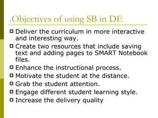 Smart Board in Distance Education | PPT