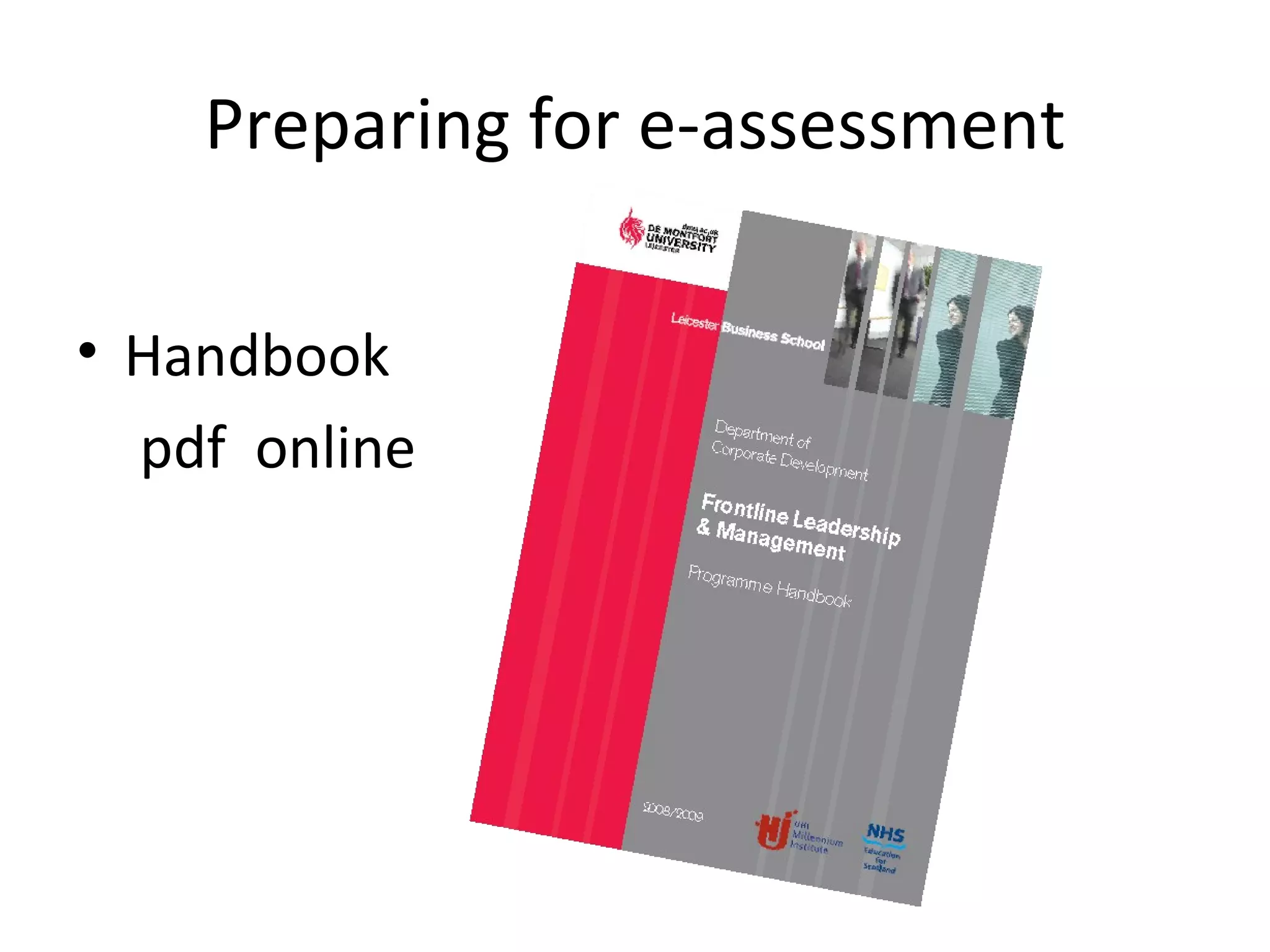 Preparing for e-assessment Handbook pdf  online 