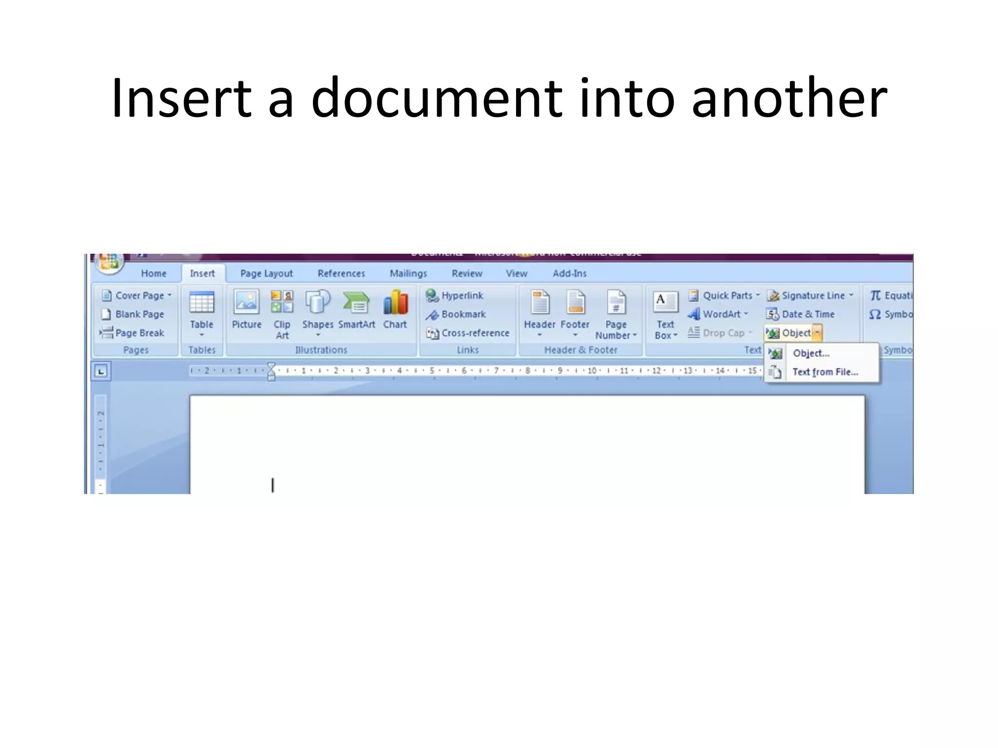 Insert a document into another 