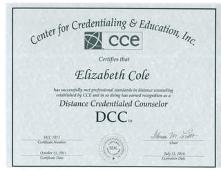 Distance Credentialed Counselor (DCC)