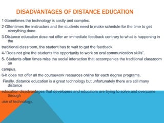 Advantages & disadvantages of distance education
