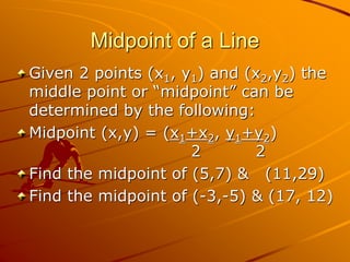 Distance in the cartesian plane | PPT