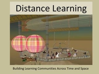 Distance Learning Building Learning Communities Across Time and Space 