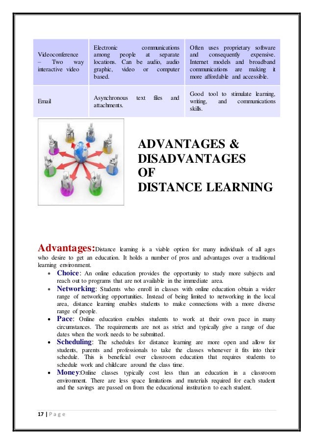 an introduction to the advantages of the distance education The top 8 benefits of using learning management systems if you are new to the realm of elearning or are making the switch to online training, then you’ve probably heard quite a bit about learning management systems recently. an introduction to the advantages of the distance education The top 8 benefits of using learning management systems if you are new to the realm of elearning or are making the switch to online training, then you’ve probably heard quite a bit about learning management systems recently.