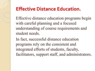 Effective Distance Learning Distance learning | PPTX
