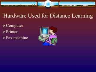 Hardware Used for Distance LearningComputerPrinterFax machine