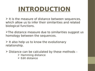 Distance measure between two biological sequences | PDF