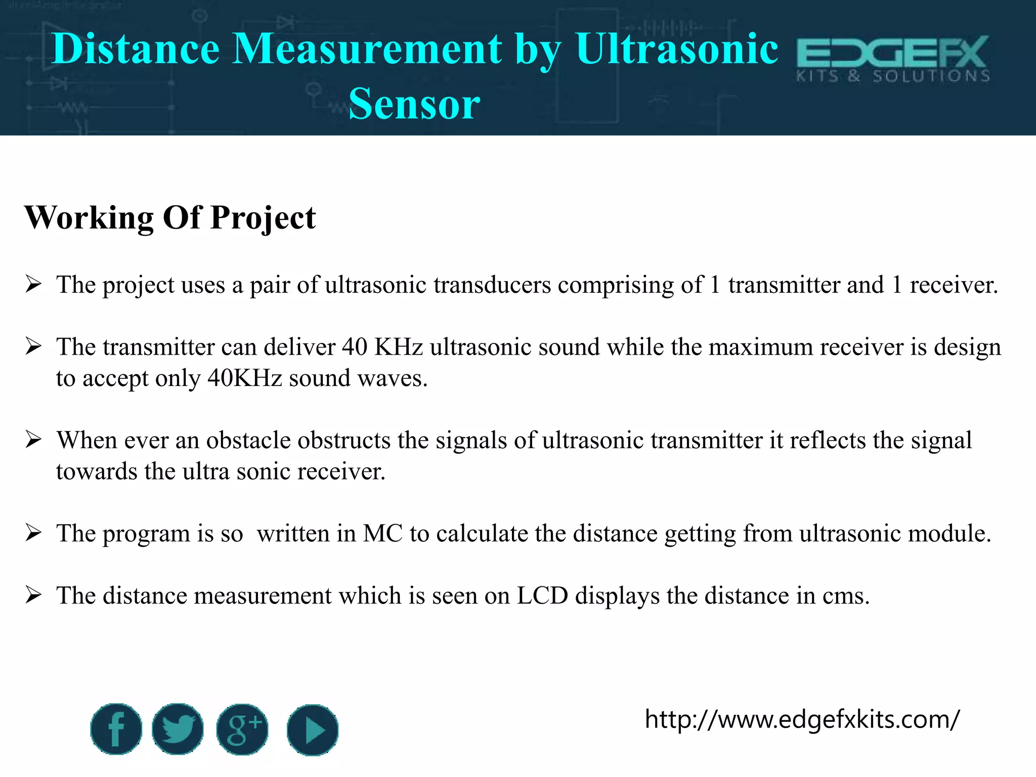 Distance Measurement by Ultrasonic Sensor | PPT