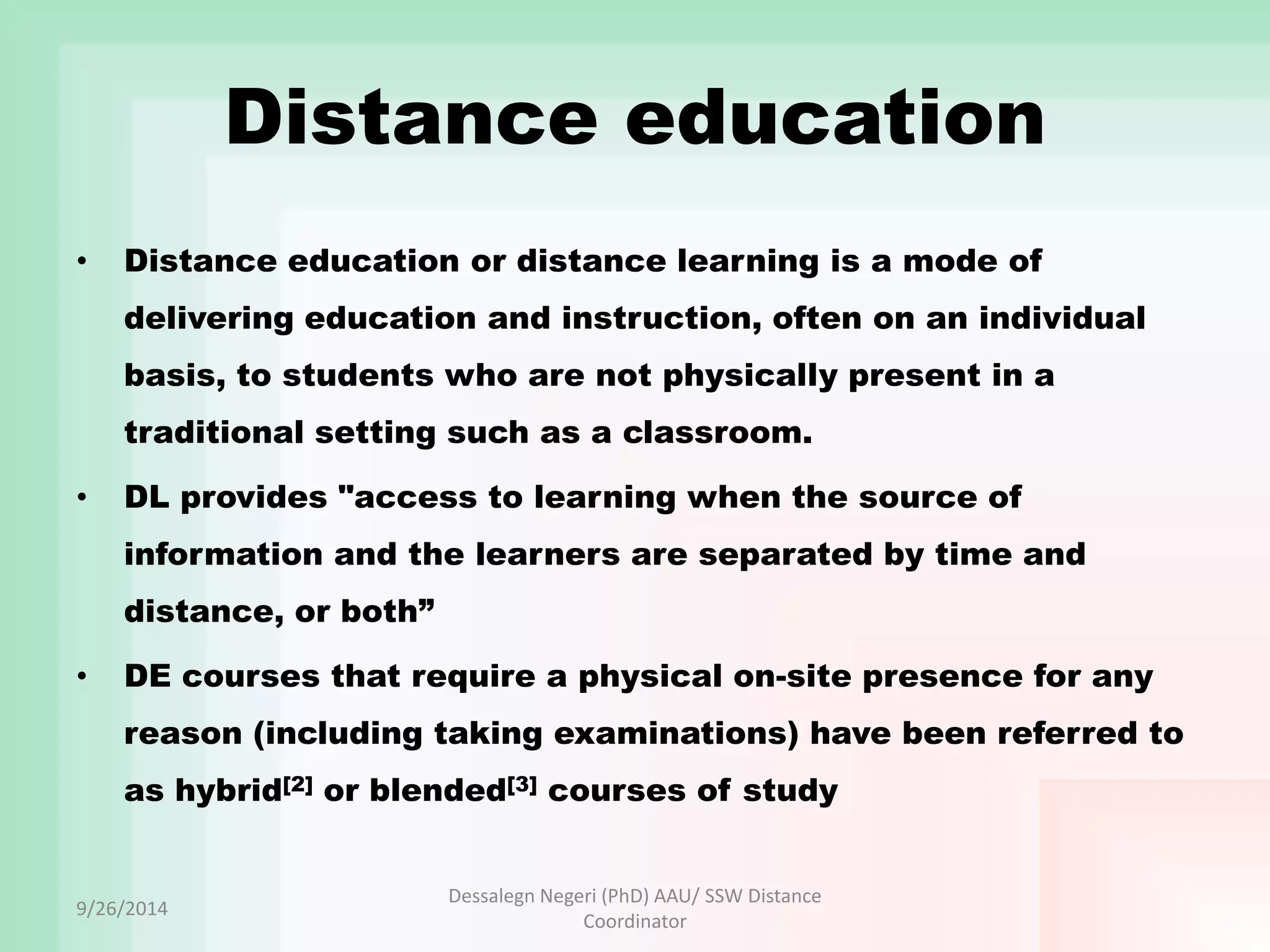 Distance Education Module Preparation Format Distance module writing and content editing | PPT