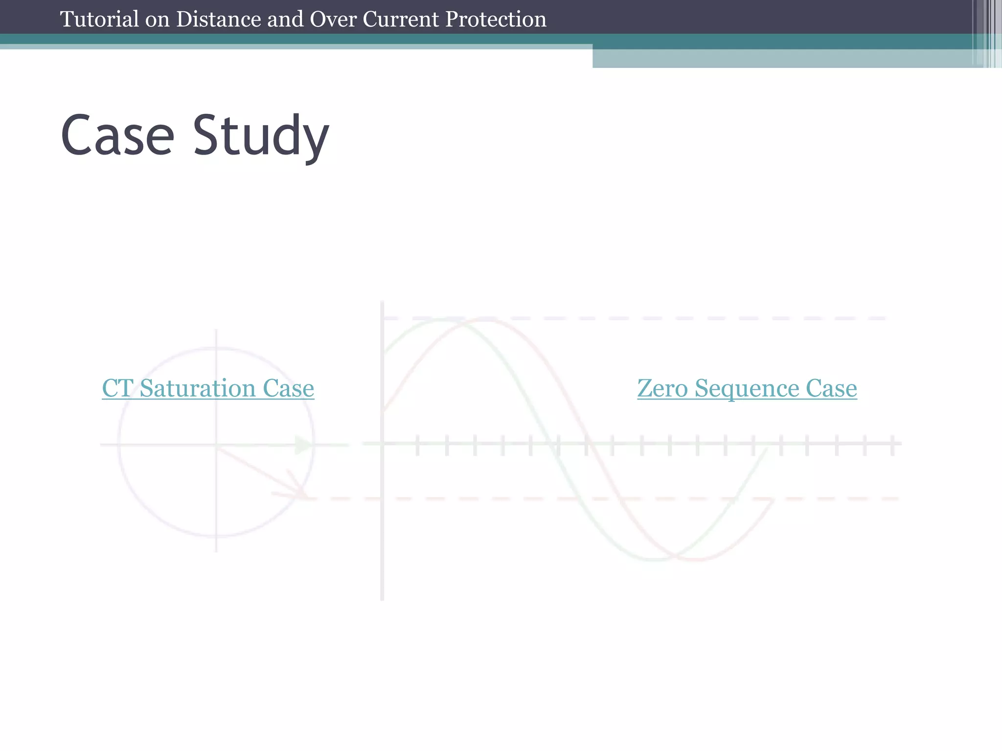 Tutorial on Distance and Over Current Protection
Case Study
CT Saturation Case Zero Sequence Case
 