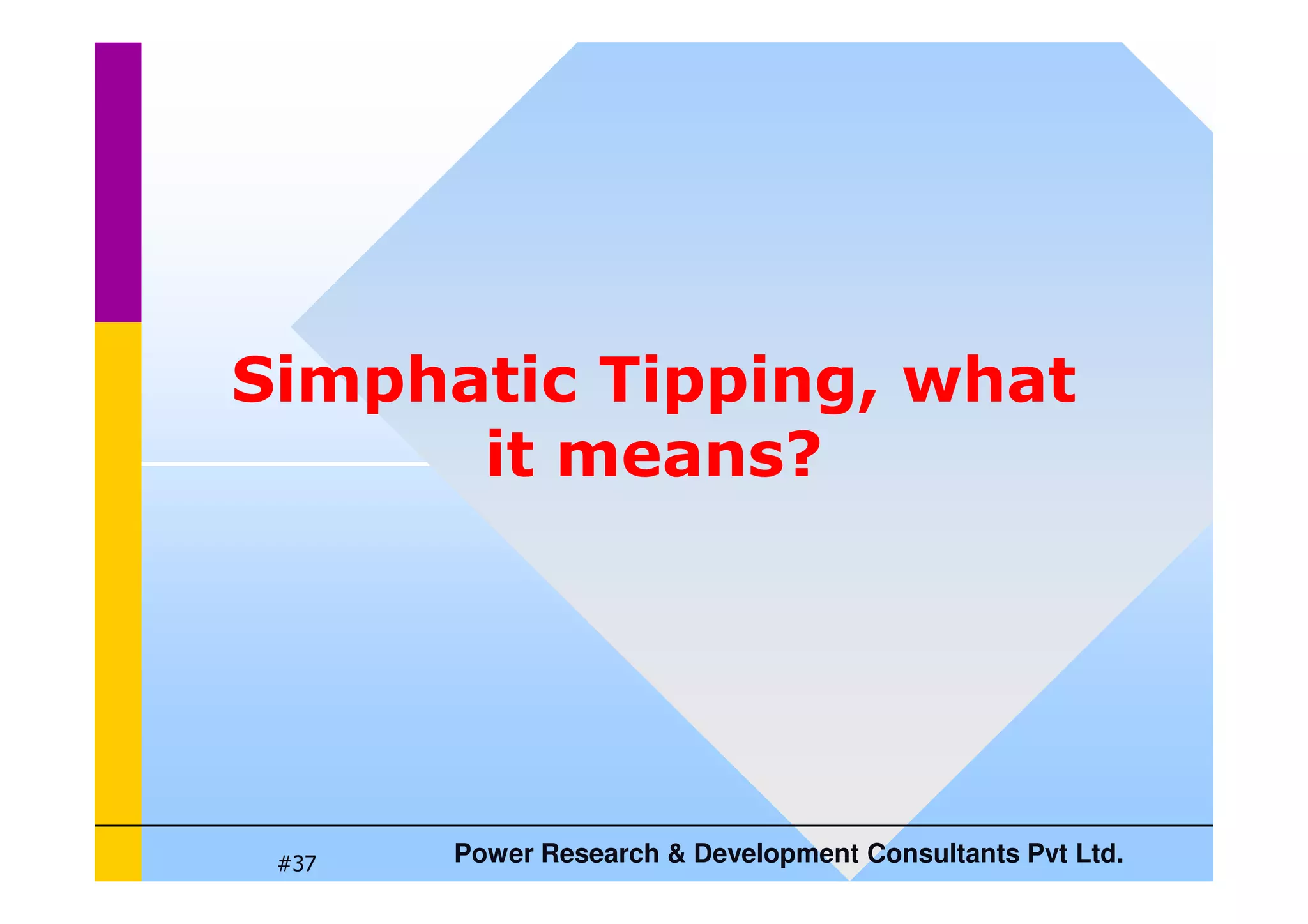 Simphatic Tipping, what
it means?
Power Research  Development Consultants Pvt Ltd.
#37
it means?
 