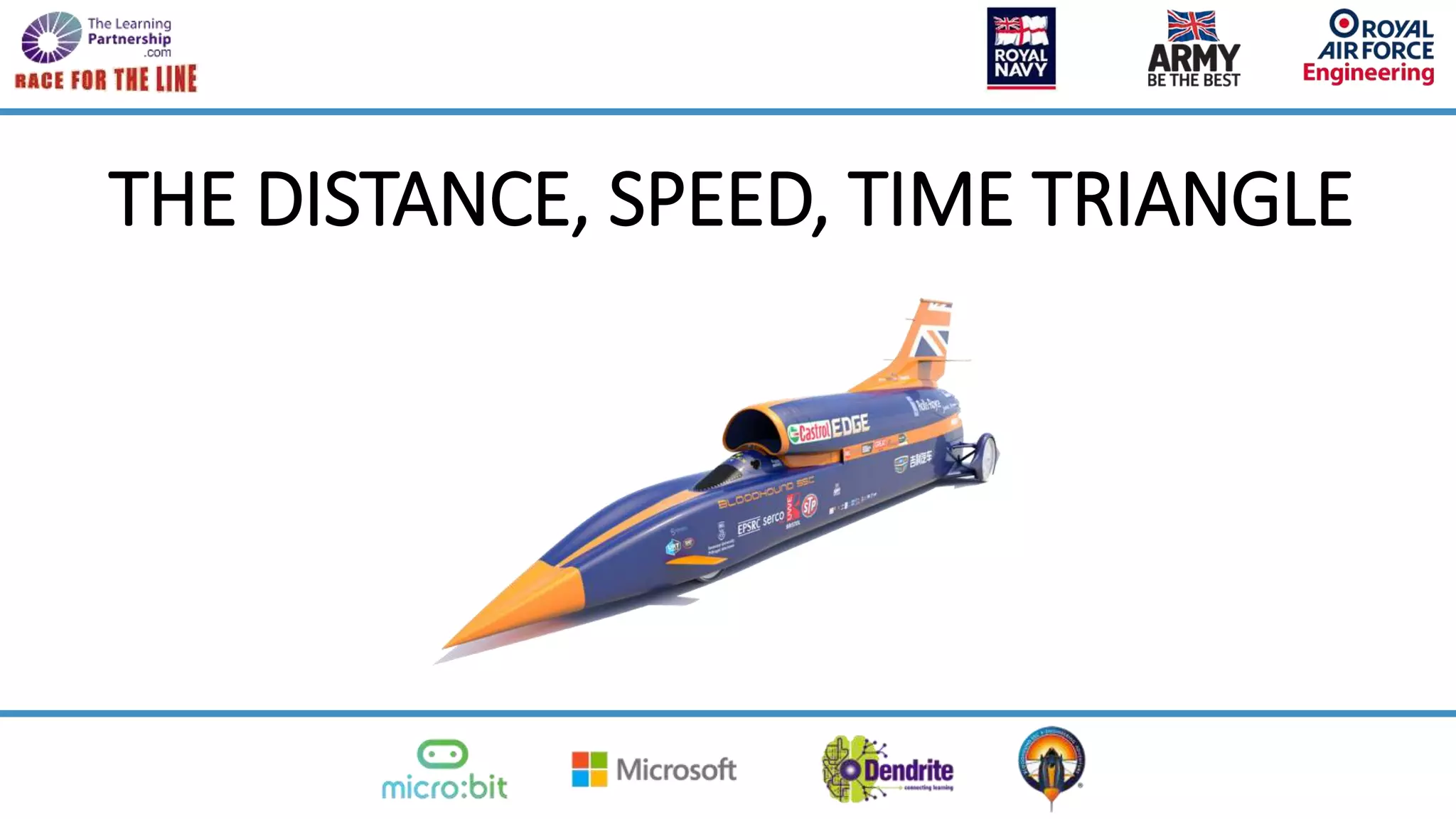 Distance speed time triangle - Race for the Line | PPTX