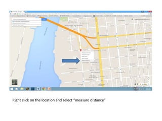 Distance tool on google maps