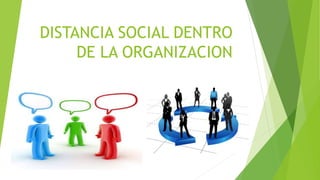 DISTANCIA SOCIAL DENTRO
DE LA ORGANIZACION
 