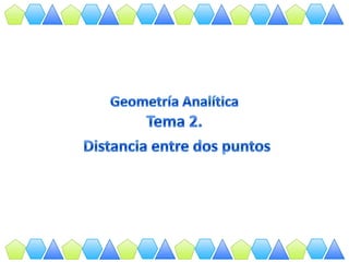 Geometría AnalíticaTema 2. Distancia entre dos puntos 