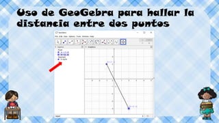 Uso de GeoGebra para hallar la
distancia entre dos puntos
 