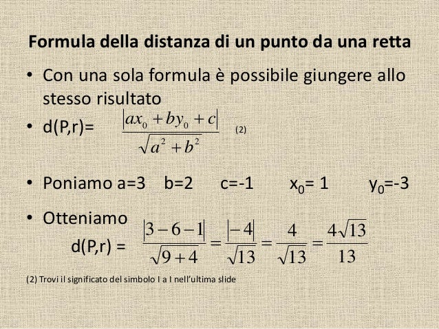 Distanza di un punto da una retta