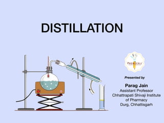 DISTILLATION
Parag Jain
Assistant Professor 

Chhattrapati Shivaji Institute
of Pharmacy

Durg, Chhattisgarh
Presented by
 