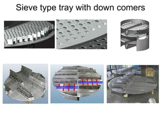 Sieve type tray with down comers
 