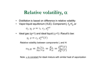 Relative Volatility Distillation Column Distillation column | PDF