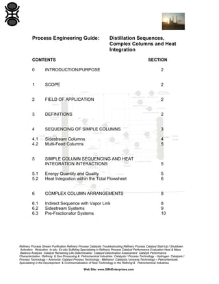 Distillation Sequences, Complex Columns and Heat Integration | PDF