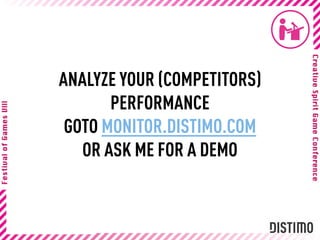 ANALYZE YOUR (COMPETITORS)
       PERFORMANCE
 GOTO MONITOR.DISTIMO.COM
   OR ASK ME FOR A DEMO
 