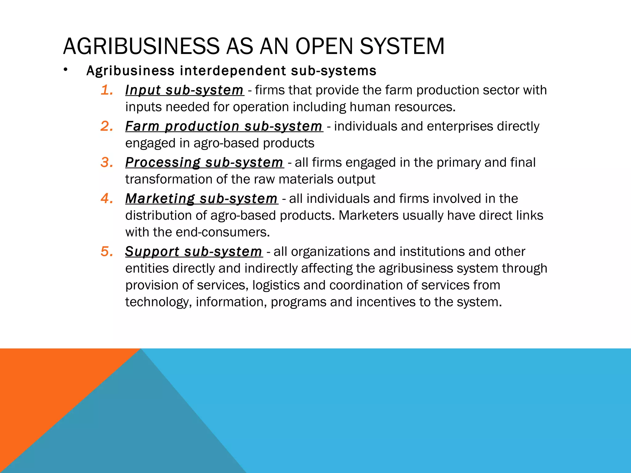 Distinctive features of agribusiness management and the importance of ...