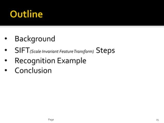 Distinctive image features from scale invariant keypoint | PPTX